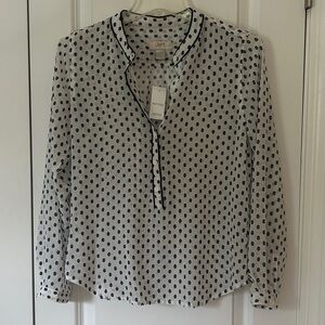 LOFT by Ann Taylor dot blouse SP petite NWT